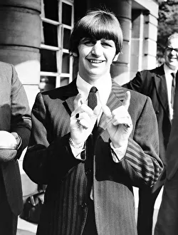 Ringo Starr Drummer wih The Beatles outside Queen Charlotte