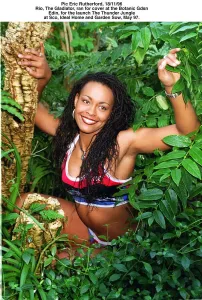 Rio Gladiator from the TV Programme Gladiators at the Botanic Gardens Edinburgh
