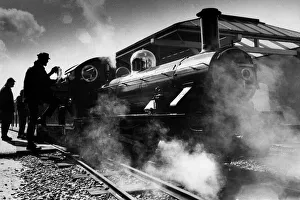 00393 Prints: The River Irt, getting up steam to leave Ravenglass Station on 29th March 1972