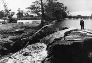 Flooding Prints: River Mersey overflows on to Didsbury Golf Course during floods around Manchester