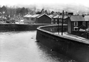 The river Rhondda at Gelli. Gelli is a village in the Rhondda Fawr valley