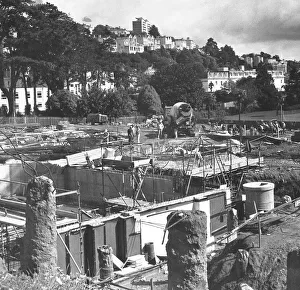 Riviera Centre, Torquay under construction 1984 to 1986 Leisure centre