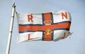 Ship Shipping Prints: RNLI flag at Barry Dock Lifeboat station. Circa 1990s