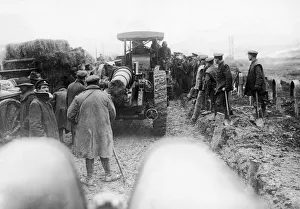 Somme Prints: The road from from Auchonvillers to Beaumont Hamel clogged with transports