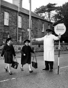 Road Safety Prints: Road Safety - Lollipop Man / Woman - 74 year-old Mr Isaac Bacon of Gabalfa, Cardiff