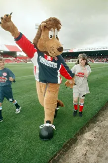 Roary, the Boro Lion mascot, makes his debut at Ayresome Park at a Charity Gala Day