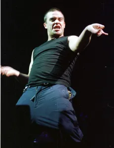 Robbie Williams in concert at Wembley Arena February 1998