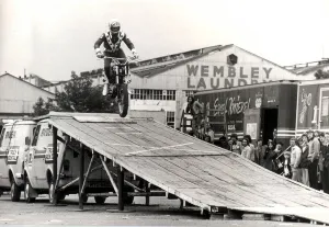 Robert Craig Knievel professionally known as Evel Knievel in practice - 22 / 05 / 1975