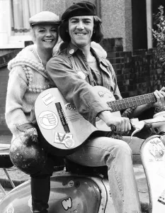 Scooter Prints: Robert Lindsay Actor - October 1977 As Wolfie Citizen Smith sitting on a Motor
