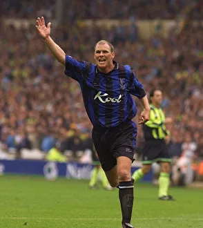 Robert Taylor celebrates Gillinghams 2nd goal May 1999 against
