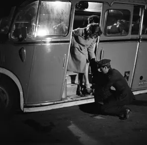 Air Force Prints: Robert Wagner and Shirley Anne Field filming the War Lover at RAF Bovingdon aerodrome