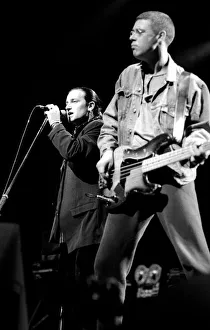 00170 Prints: Rock group U2 in concert in USA - May 1987 Bono and Adam Clayton
