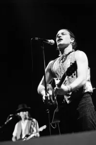 00678 Prints: Rock group U2 performing on stage at the National Exhibition Centre in Birmingham