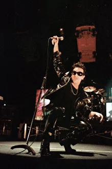 Rock group U2 performing on stage at the National Exhibition Centre in Birmingham