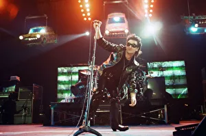 Rock group U2 performing on stage at the National Exhibition Centre in Birmingham