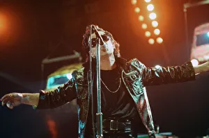 Rock group U2 performing on stage at the National Exhibition Centre in Birmingham