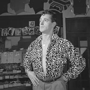 A Rock Hudson look a like models one of the unique dshirts desins to be found in