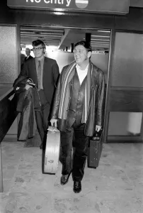 Rock and Roll American pop singer Gene Vincent arrives at Heathrow Airport from Paris