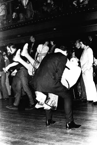 Rock and Roll dancers jiving on the dance floor at a Jerry Lee Lewis concert