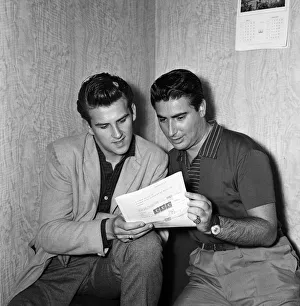 1959 Prints: Rock and roll singer Vince Eager alongside his manager Larry Parnes. 20th August 1959