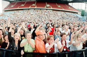 Images Dated 23rd July 1995: Rock star Rod Stewart performs some of his most famous hits during a gig at Villa Park
