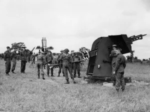 Drill Prints: Rocket projector drill for the Home Guard during the Second World War. West Midlands