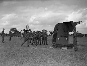 Rocket projector drill for the Home Guard during the Second World War. West Midlands