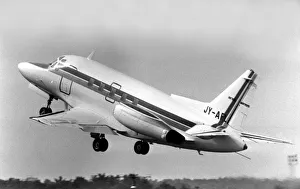 Business Travel Prints: The Rockwell Sabreliner jet aircraft taking off during the 1978 Farnborough Airshow