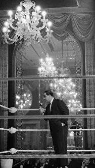 Rocky Marciano January 1962 at The Cafe Royal in London talking to members of