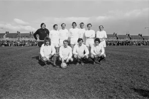 Rod Stewart (in white) playing football in his football team The Goal Diggers
