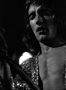 Rod Stewart onstage. The Faces featuring Rod Stewart perform at The Reading
