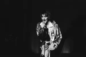 00791 Prints: Rod Stewart performing on stage at the Odeon in Birmingham 30th November 1976