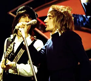 Rod Stewart - Pop Star - The Faces seen here in rehearsals at the White City