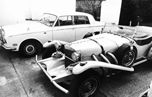 Rod Stewarts Rolls Royce and Excalibur car in 1975 at his home in Windsor