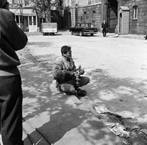 Rod Taylor, on a Sherman tank, on the set of MGMs new film The Liquidator