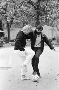 Rodney Marsh (left) and George Best (right) pictured together in 1987