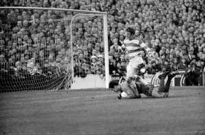 Rodney Marsh, No. 10 of Q. P. R. trys once again to score but he is stopped by Peter