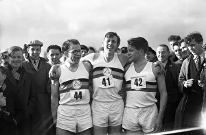 Roger Bannister, British Athlete runs the first sub 4 minute mile