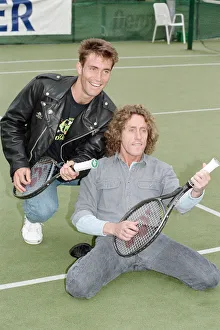Roger Daltrey, singer of British rock group The Who with Australian tennis player Pat