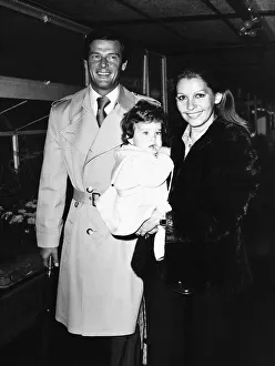 Roger Moore Actor Films James Bond with family leaving Heathrow Airport
