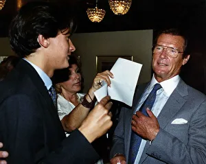 Roger Moore Actor James Bond with wife Luisa and son Geoffrey at a Variety Club tribute