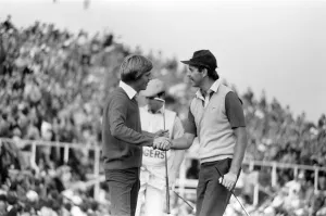 Bill Rogers, 29, from Texas, wins the 1981 Open golf championship at Sandwich, Kent