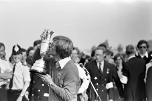Bill Rogers, 29, from Texas, wins the 1981 Open golf championship at Sandwich, Kent