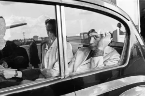 Rolling Stones arriving at Manchester Airport for concert at the Belle Vue theatre