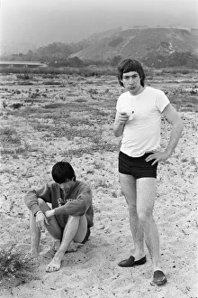 Smokes Prints: The Rolling Stones. Keith Richards and Charlie Watts seen here posing on Malibu beach