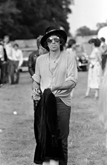 Images Dated 12th August 1979: Rolling Stones: Keith Richards at Knebworth Pop Festival for a special appearance with