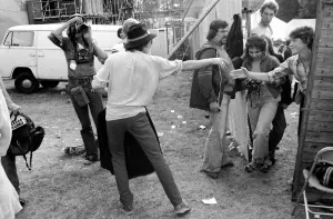 00080 Prints: Rolling Stones: Keith Richards at Knebworth Pop Festival for a special appearance with