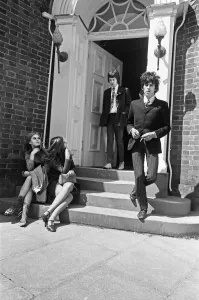 Court Prints: Rolling Stones lead singer Mick Jagger and Keith Richards arrival at court on drugs