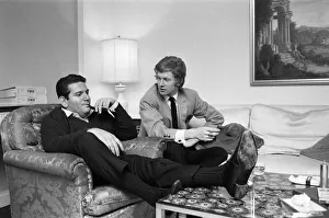 Two Men Prints: Rolling Stones manager Andrew Oldham in discussions with American business manager Allen
