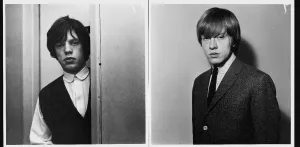 Core51 Prints: Rolling Stones: Mick Jagger & Brian Jones pose for portraits. Circa January 1964